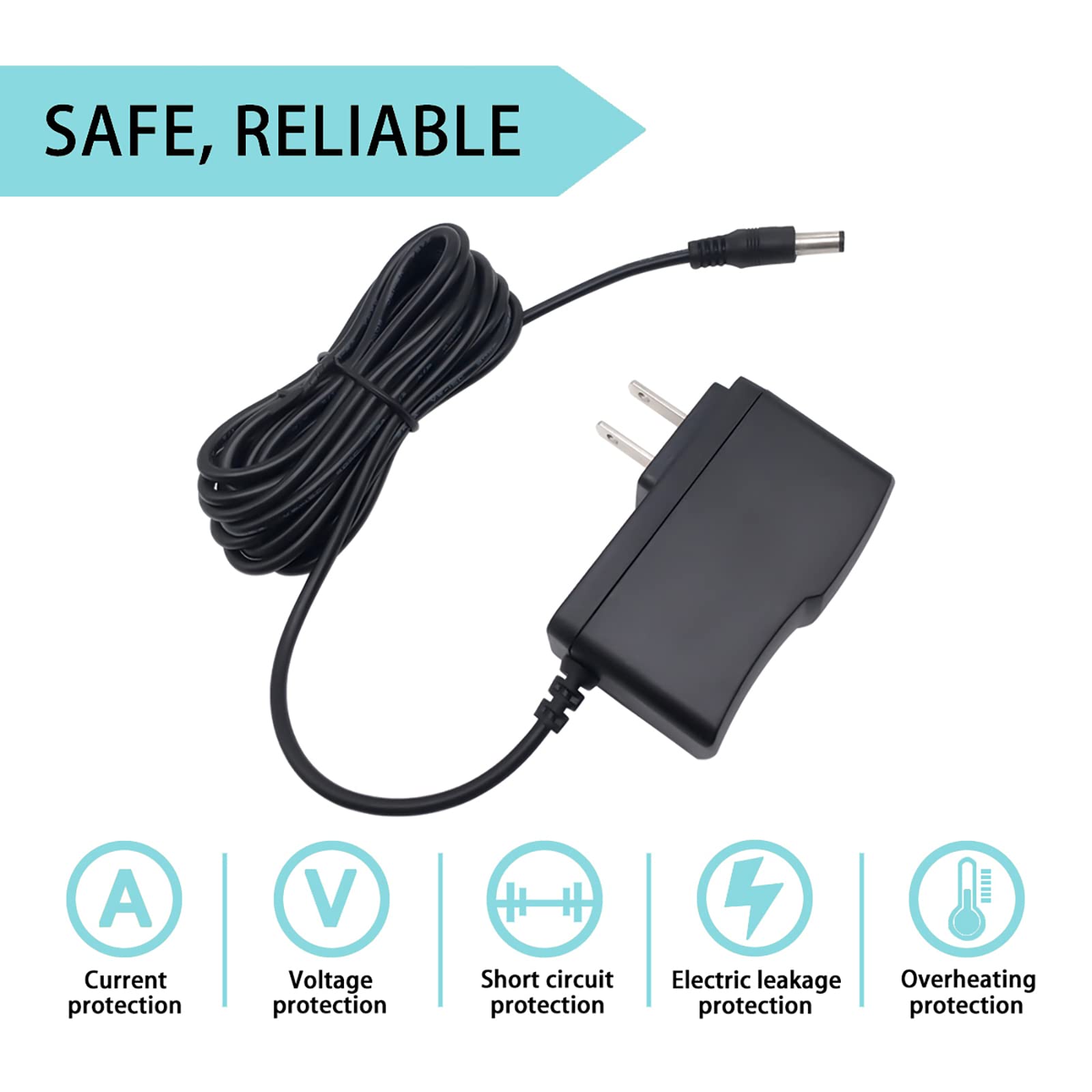 WindSwallow 12V AC Power Cord for WD My Book Essential 1TB-4TB External Hard Drives - Reliable Power Supply Cable